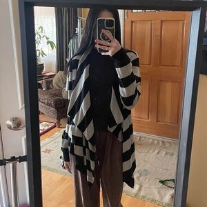 Grey and black striped cardigan